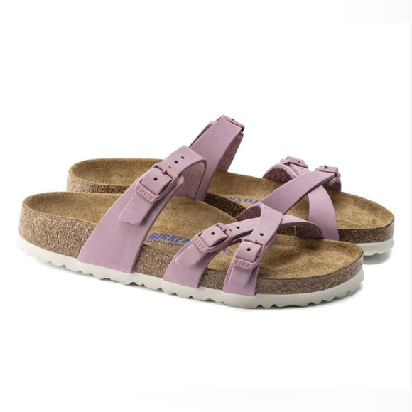 **SOLD**  Birkenstock Franca Leather Orchid Soft Footbed Sandals Ladies 8 Men 6 - Picture 14 of 16